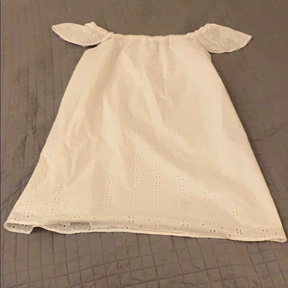 J.Crew off the shoulder eyelet dress